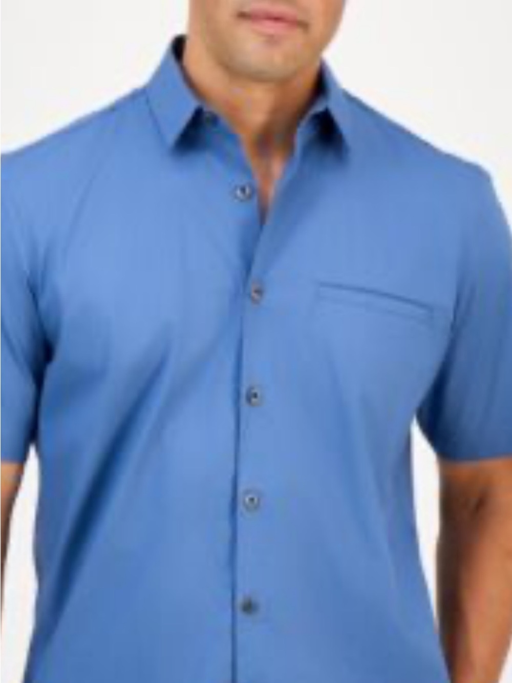Alfani Short-Sleeve Button-Down Shirt in Light Blue